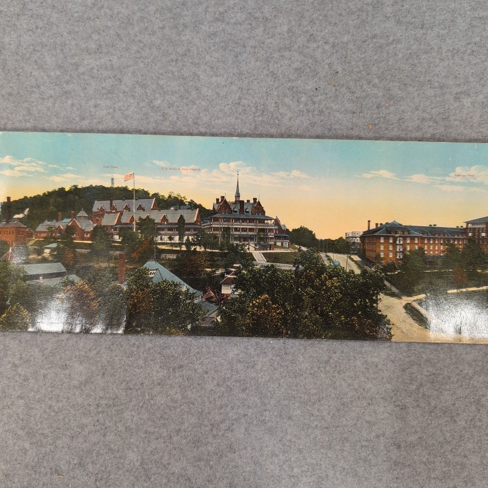 Vintage Panoramic Postcard Heart of Hot Springs Arkansas Eastman Hotel Army Navy - Picture 3 of 8
